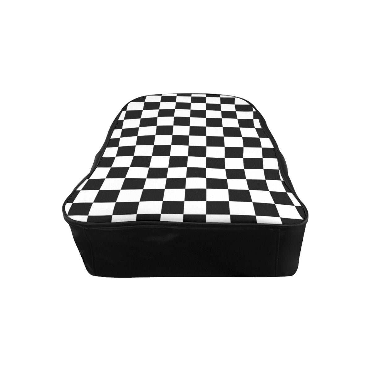Checkered Backpack with Leather