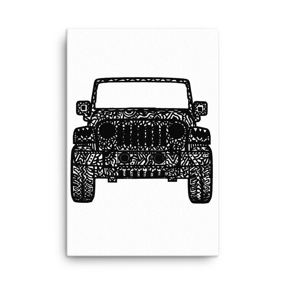 Canvas Jeep Wrangler Drawing