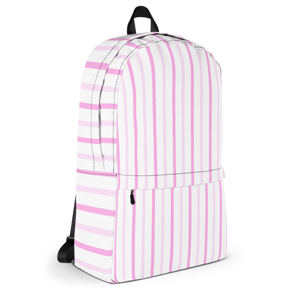 Pink Striped Backpack