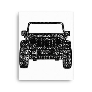 Canvas Jeep Wrangler Drawing