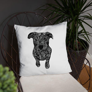 Hand Drawn Pitbull Throw Pillow