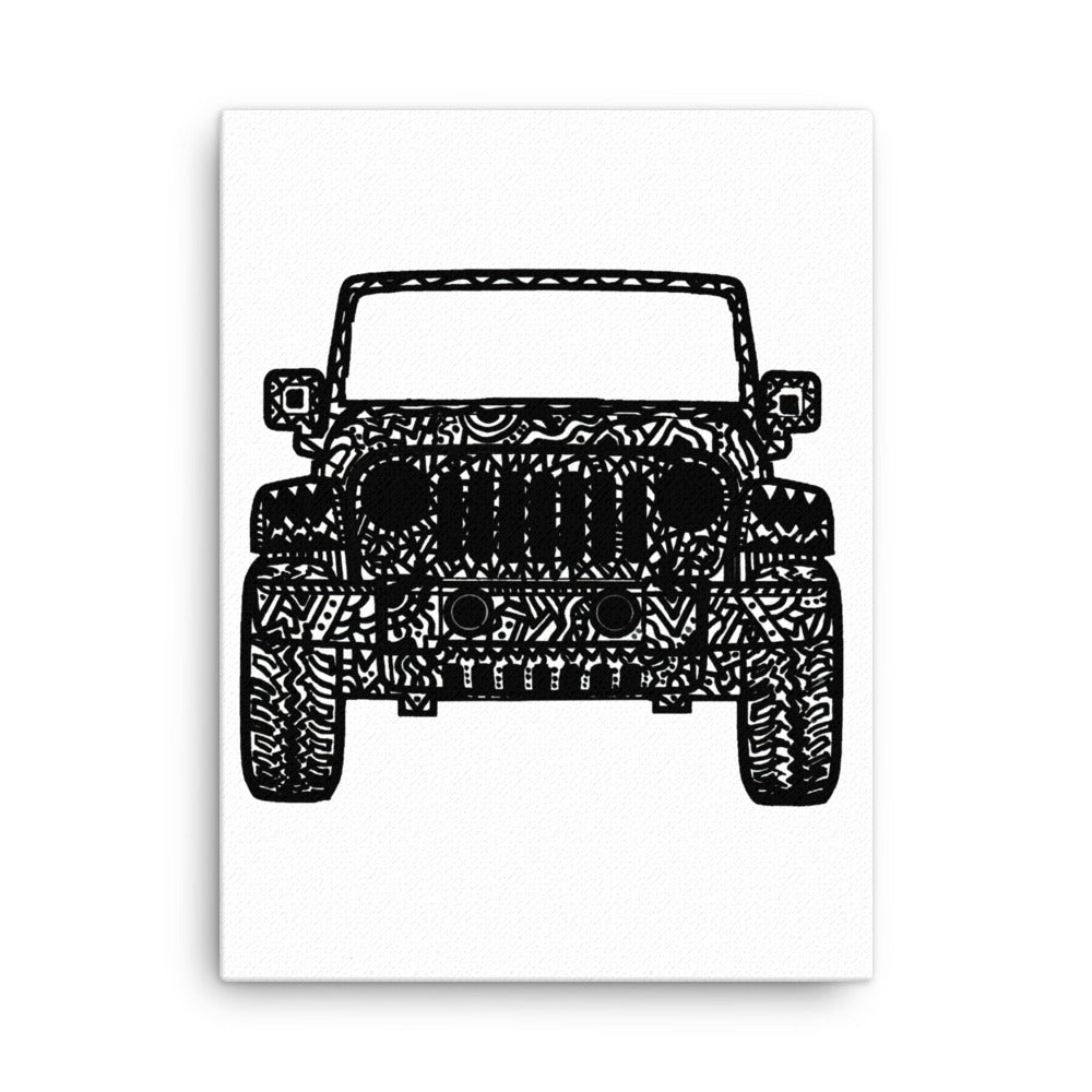 Canvas Jeep Wrangler Drawing