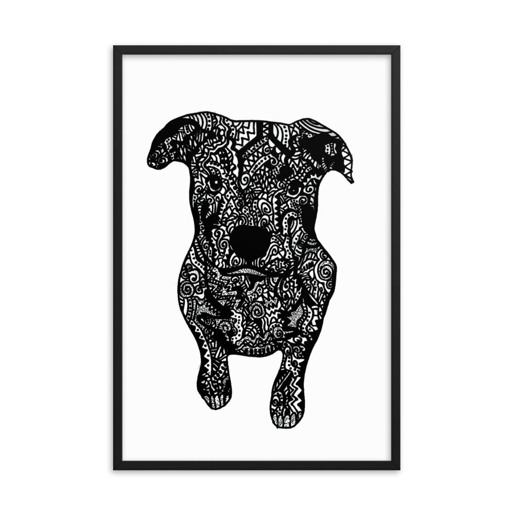 Pit bull framed matte paper poster