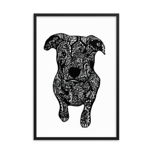 Pit bull framed matte paper poster