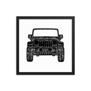 Framed Jeep Wrangler Drawing