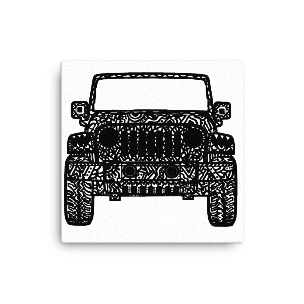 Canvas Jeep Wrangler Drawing