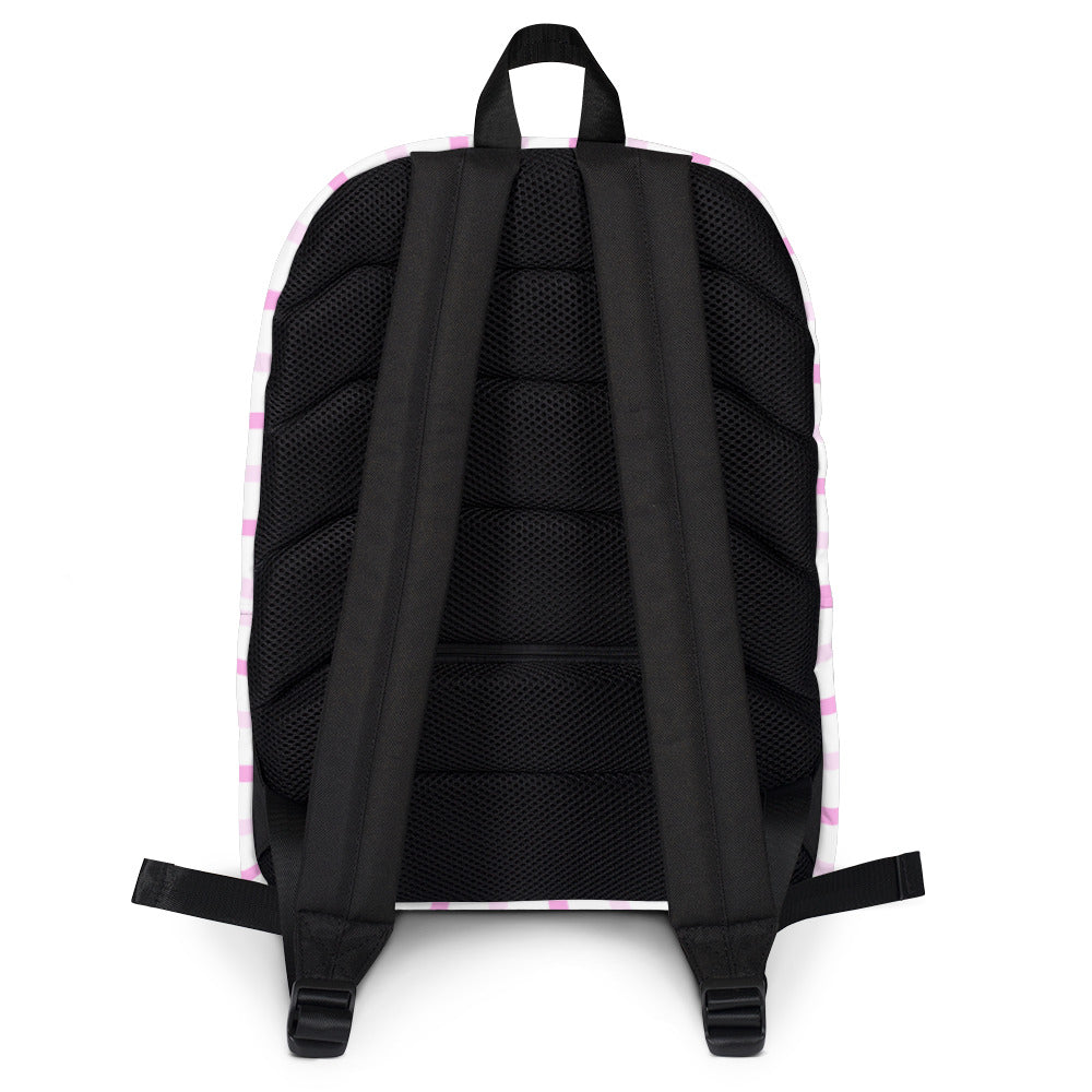 Pink Striped Backpack