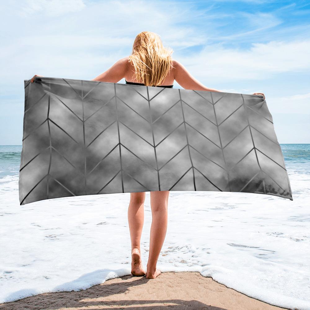 Grey Towel with Pattern