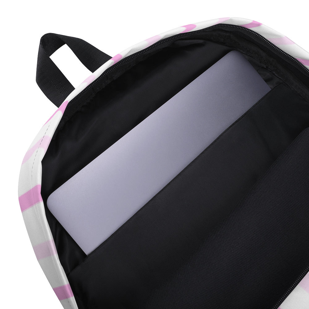Pink Striped Backpack
