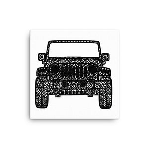 Canvas Jeep Wrangler Drawing
