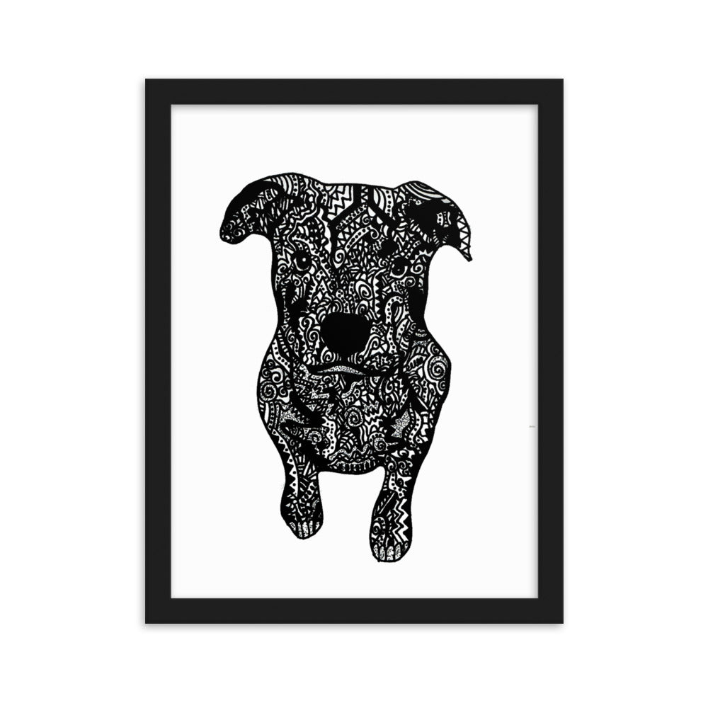 Pit bull framed matte paper poster