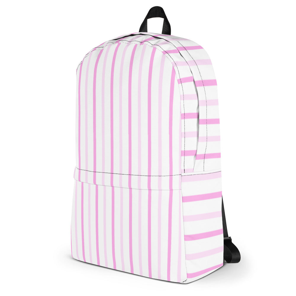 Pink Striped Backpack