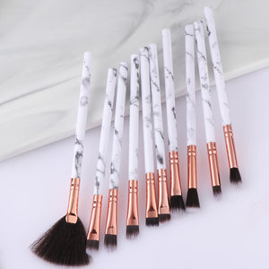10pcs White Marble Makeup Brush Set