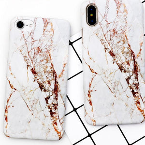 White & Gold Matte Marble