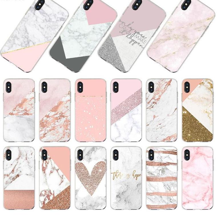Pink & White Marble Phone Case