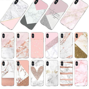 Pink & White Marble Phone Case