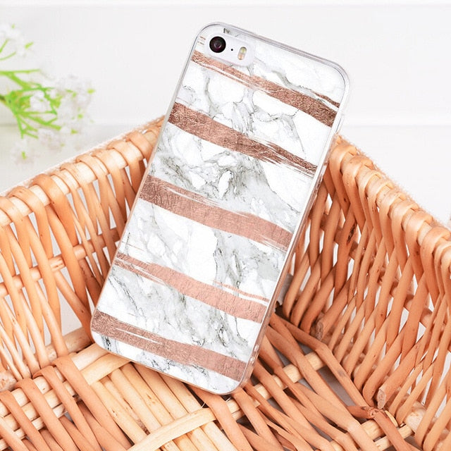 Pink & White Marble Phone Case