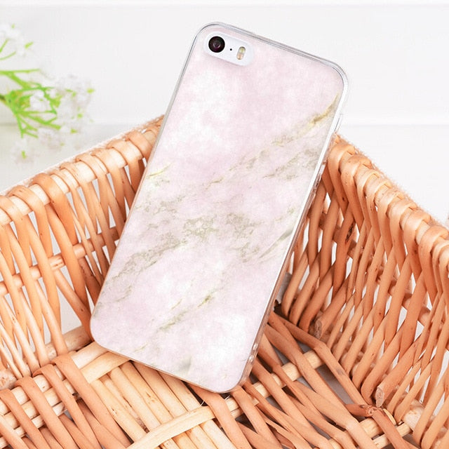 Pink & White Marble Phone Case
