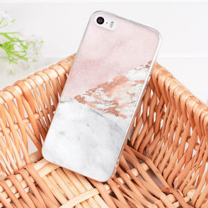 Pink & White Marble Phone Case