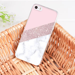 Pink & White Marble Phone Case