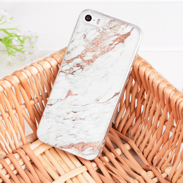 Pink & White Marble Phone Case